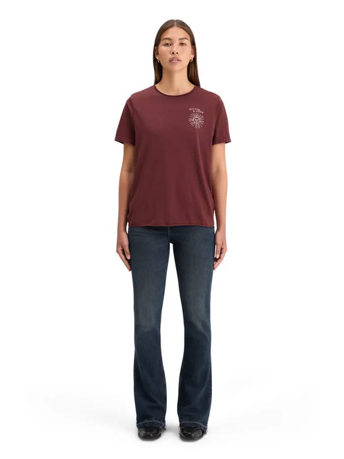 WASHED WITH CHEST ARTWORK RELAXED FIT TSHIRT Washed Sage Women Scotch and Soda Tops and TShirts WASHED WITH CHEST ARTWORK RELAXED FIT TSHIRT Washed Sage Women Scotch and Soda Tops and TShirts
