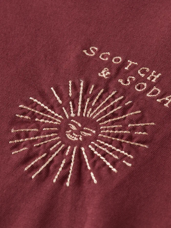 WASHED WITH CHEST ARTWORK RELAXED FIT TSHIRT Washed Sage Women Scotch and Soda Tops and TShirts WASHED WITH CHEST ARTWORK RELAXED FIT TSHIRT Washed Sage Women Scotch and Soda Tops and TShirts