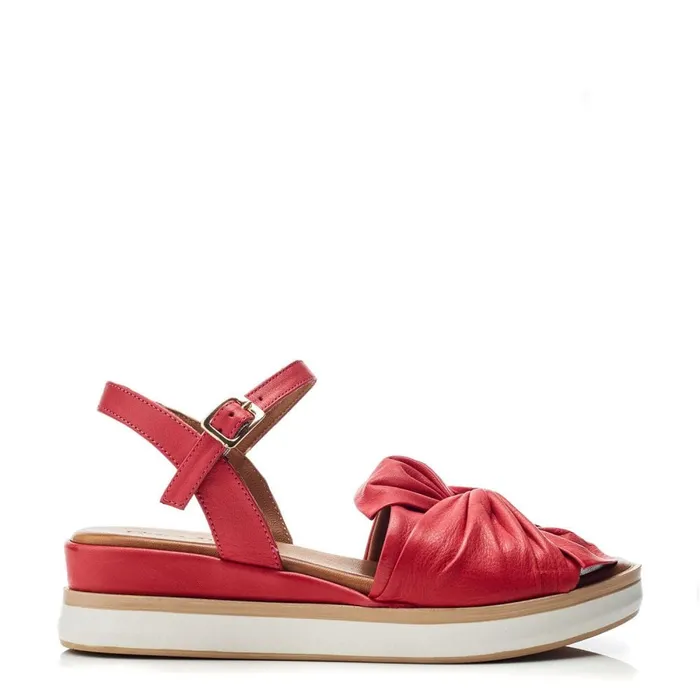 Wedge Sandals Women Moda In Pelle Bsoleful BUbud Red Leather