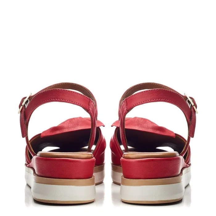 Wedge Sandals Women Moda In Pelle Bsoleful BUbud Red Leather