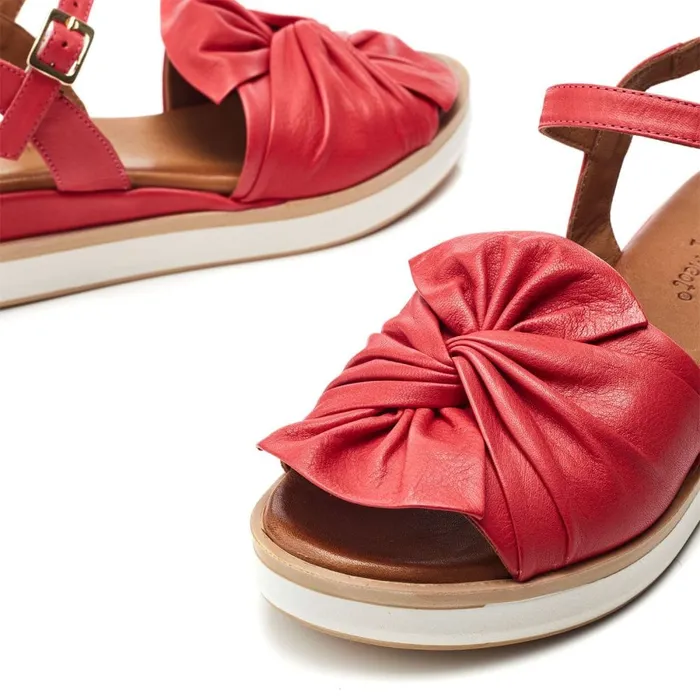 Wedge Sandals Women Moda In Pelle Bsoleful BUbud Red Leather