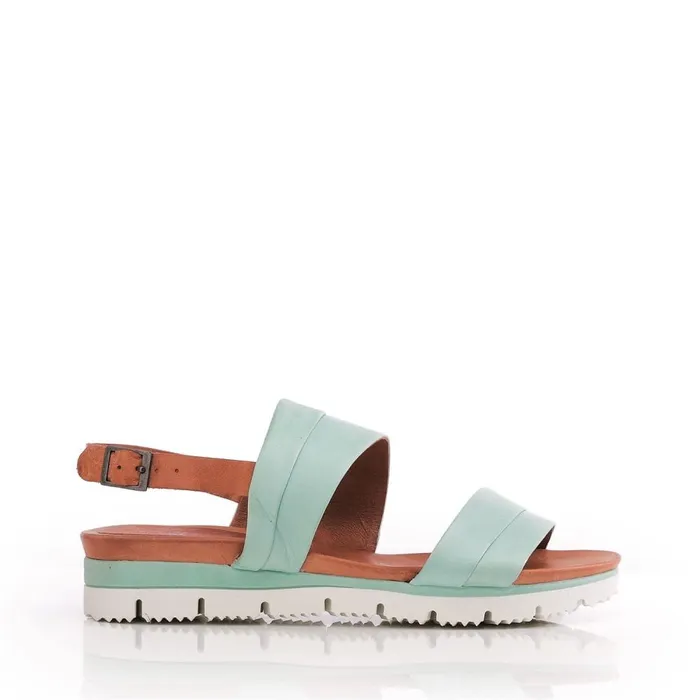 Wedge Sandals Women Moda In Pelle Okarinna Mint Leather
