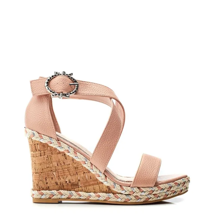 Wedge Sandals Women Moda In Pelle Pursuit Cameo Porvair