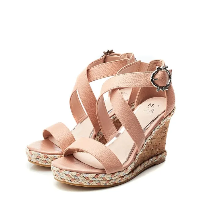 Wedge Sandals Women Moda In Pelle Pursuit Cameo Porvair