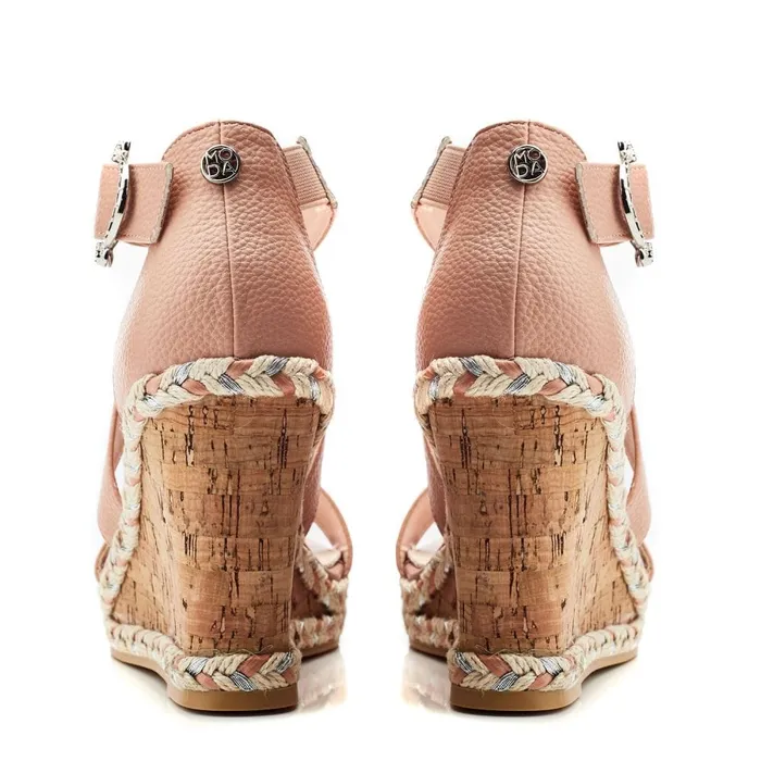Wedge Sandals Women Moda In Pelle Pursuit Cameo Porvair
