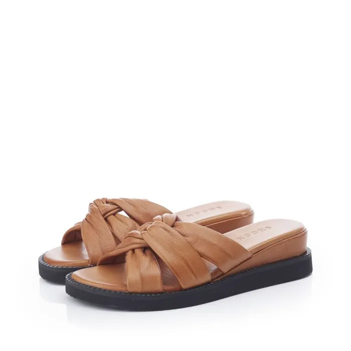 Wedge Sandals Women Moda In Pelle Shoon Sh Ikarus Tan Leather
