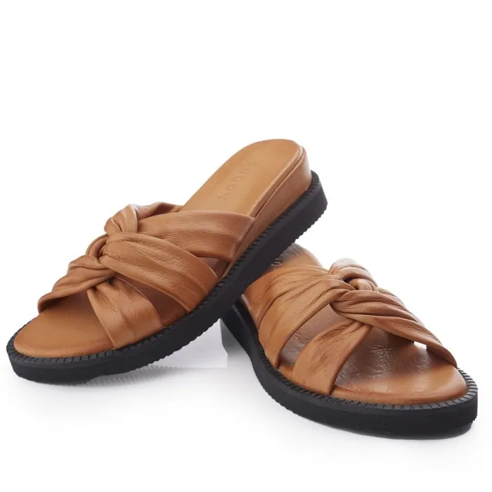Wedge Sandals Women Moda In Pelle Shoon Sh Ikarus Tan Leather