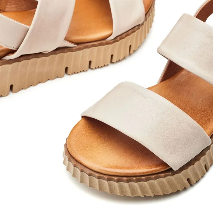 Wedge Sandals Women Moda In Pelle Shoon Sh Indiana Cameo Leather