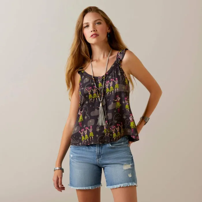 Western Aloha Top Wa Hula Print Women Ariat TShirts and Tops