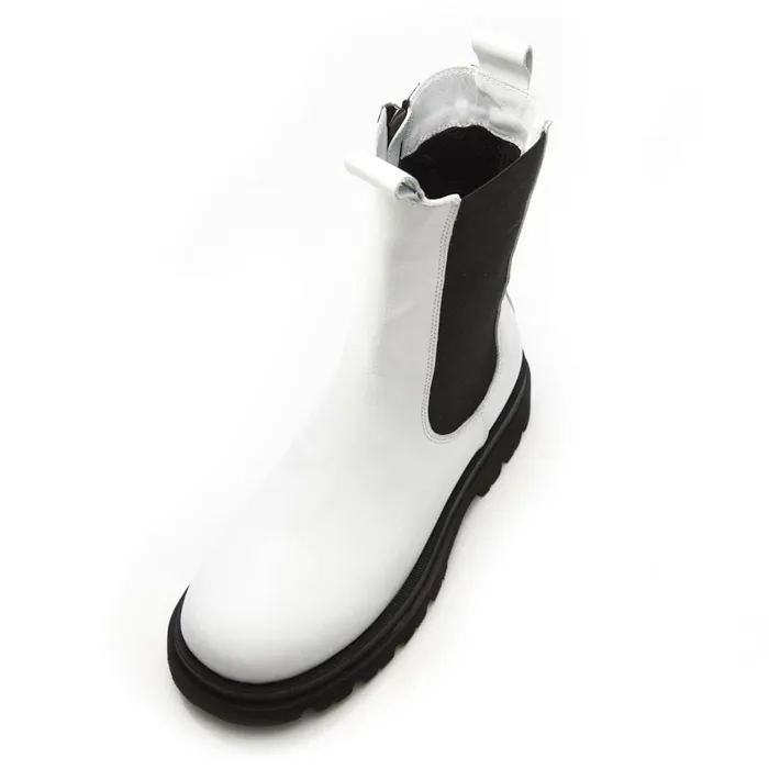 White Boots Women Moda In Pelle Bsoleful BPuncher White Leather