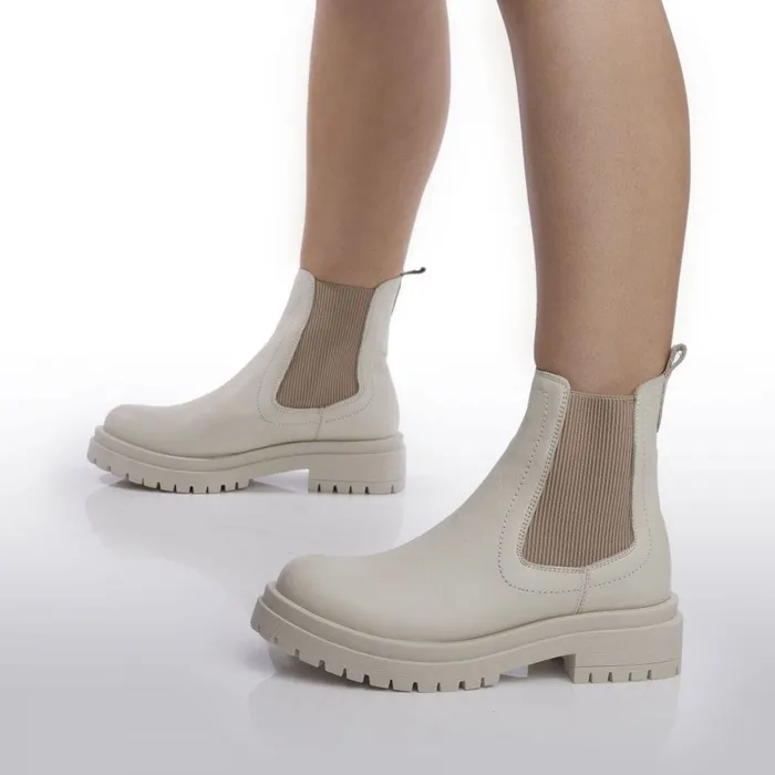 White Boots Women Moda In Pelle Bsoleful BWaya White Leather