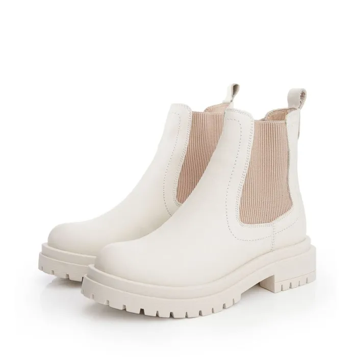 White Boots Women Moda In Pelle Bsoleful BWaya White Leather