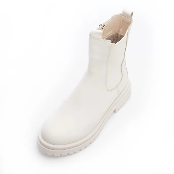 White Boots Women Moda In Pelle Bsoleful BWolfie White Leather