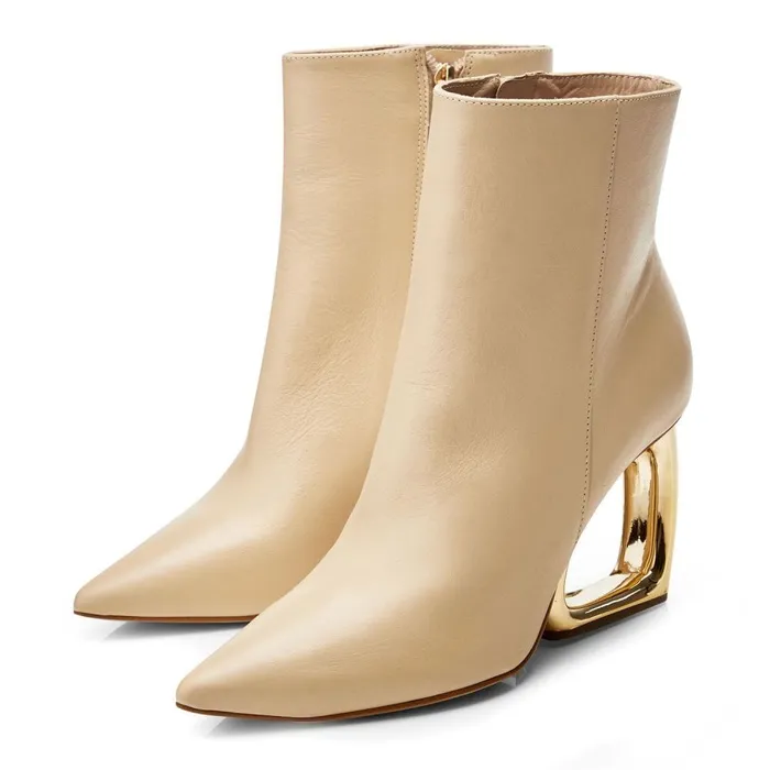 White Boots Women Moda In Pelle Leahna Off White Leather