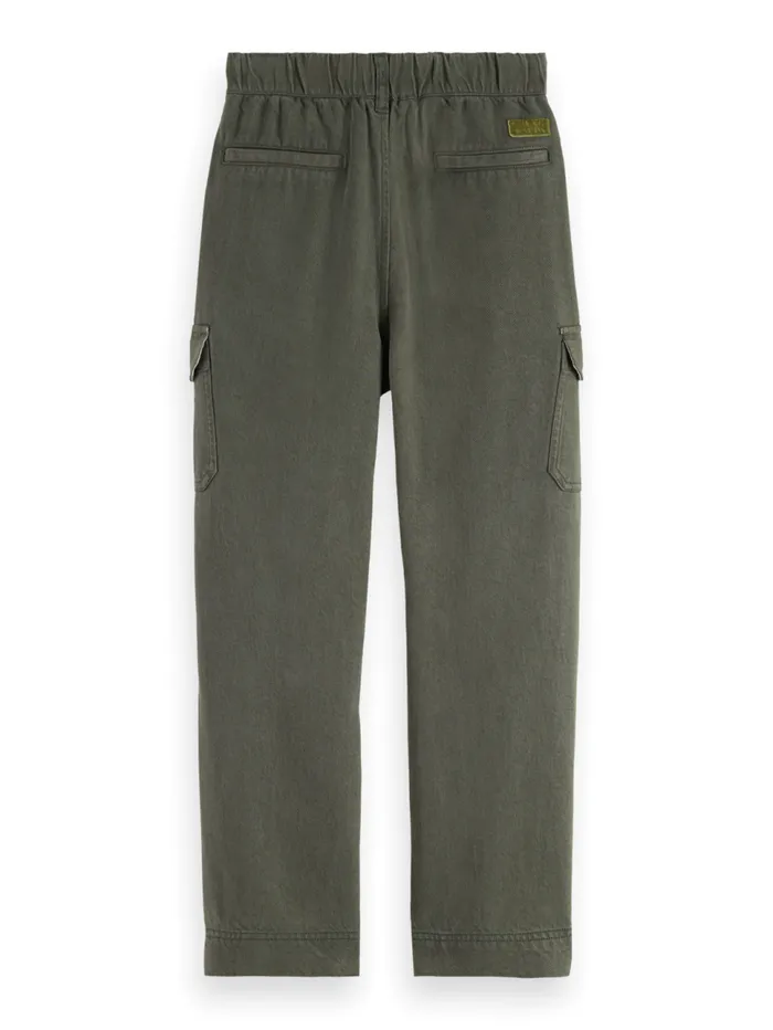 WIDE LEG LYOCELL CARGO PANT Pine Green Kids Scotch and Soda Pants