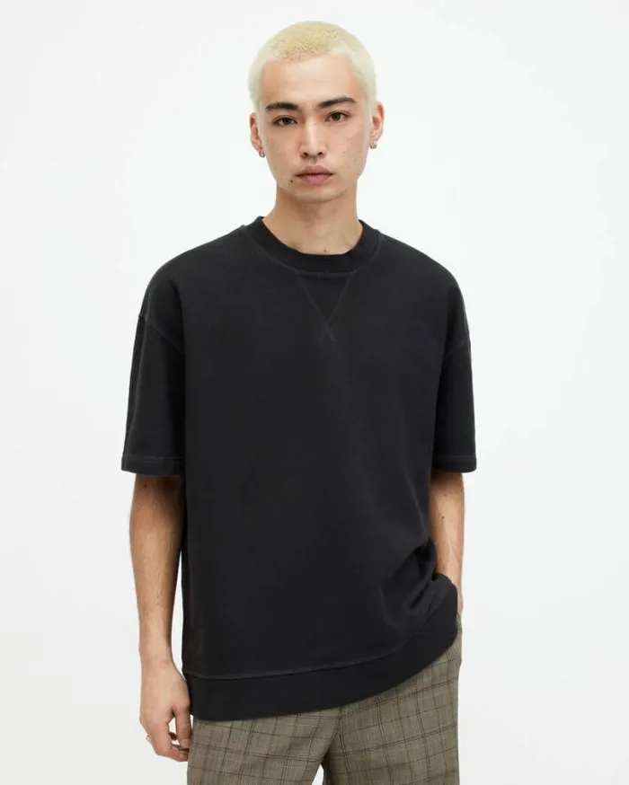 Winslow Short Sleeve Oversized TShirt Washed Black Men AllSaints TShirts