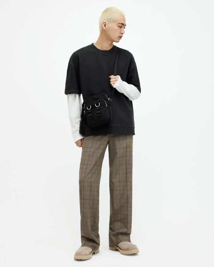 Winslow Short Sleeve Oversized TShirt Washed Black Men AllSaints TShirts