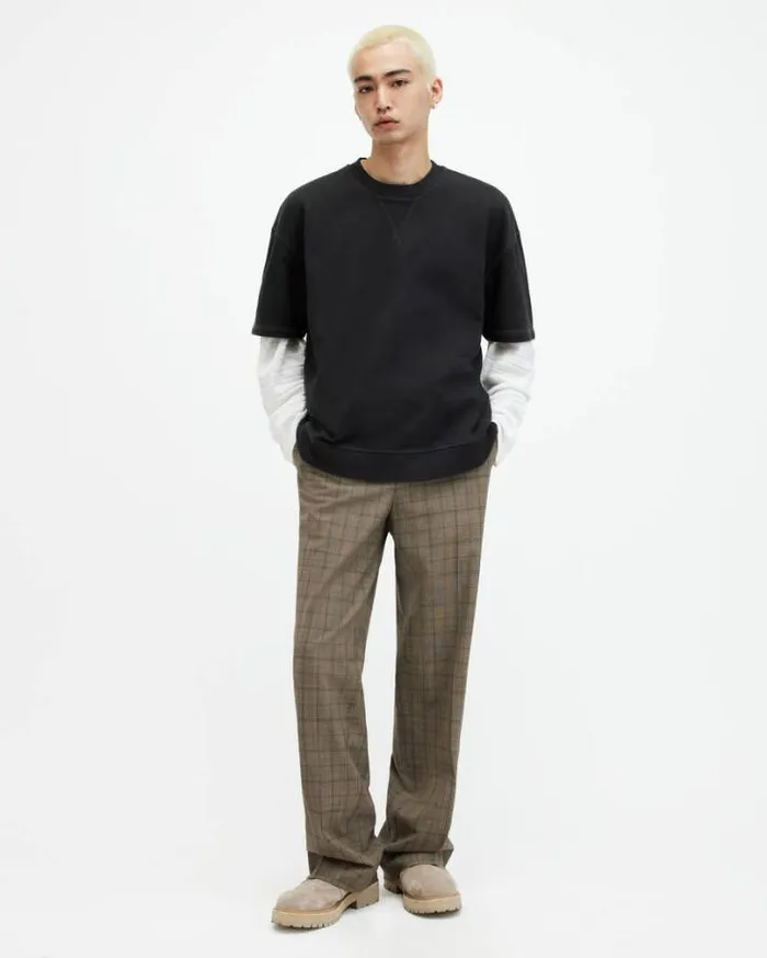 Winslow Short Sleeve Oversized TShirt Washed Black Men AllSaints TShirts