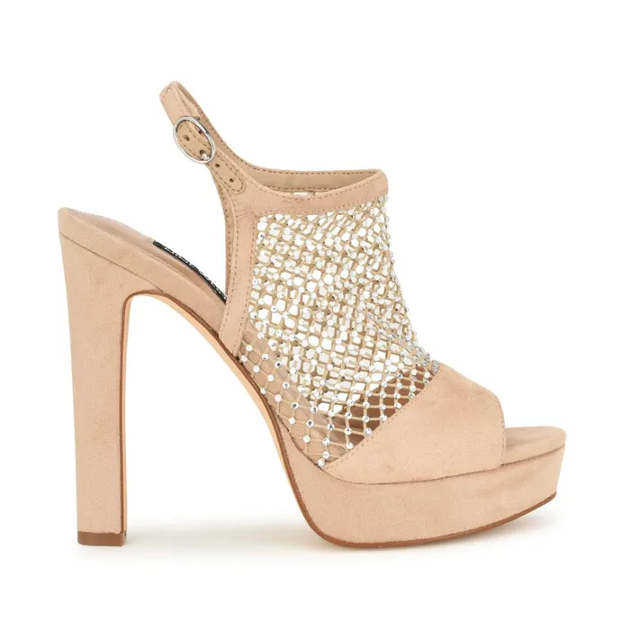 Wohmah Peep Toe Platform Sandals Barely Nude Women Nine West Heeled