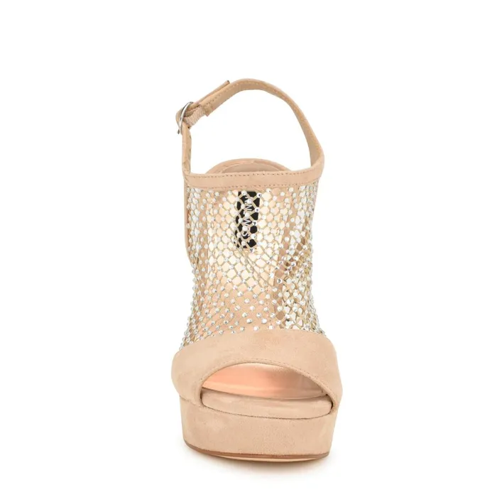 Wohmah Peep Toe Platform Sandals Barely Nude Women Nine West Heeled Wohmah Peep Toe Platform Sandals Barely Nude Women Nine West Heeled