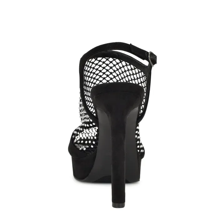 Wohmah Peep Toe Platform Sandals Black Women Nine West Platforms