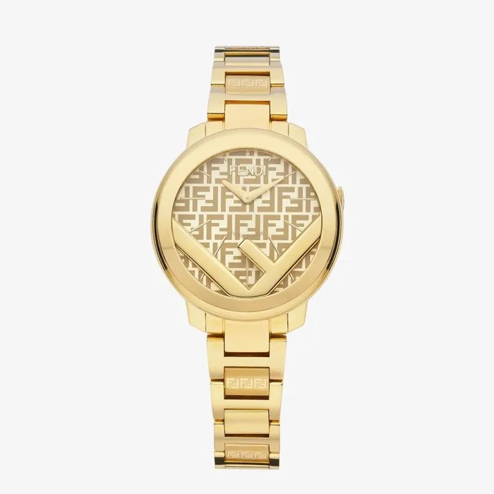 Woman 28mm 8211 Round Watch With F Is Fendi Logo Gold Fendi Watches
