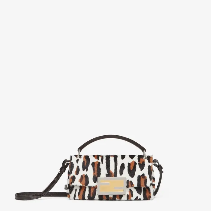 Woman Animal Print Sheepskin Pouch Multicolour Fendi Mini Bags