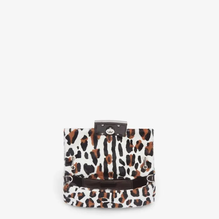 Woman Animal Print Sheepskin Pouch Multicolour Fendi Mini Bags