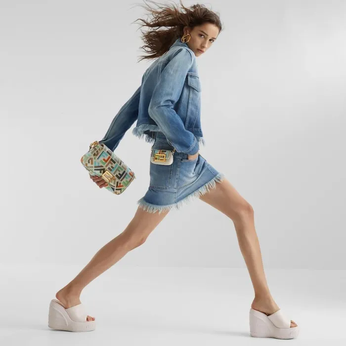 Woman Beige Canvas Charm Beige Fendi Miniature Bags