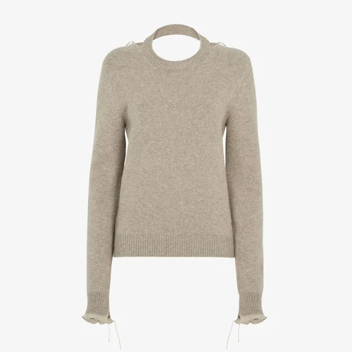 Woman Beige Cashmere Pullover Beige Fendi Knitwear