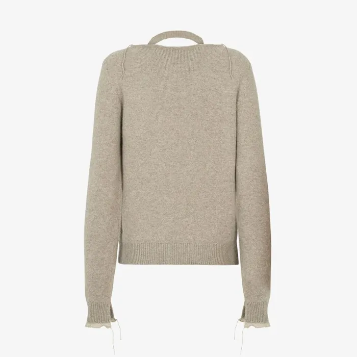 Woman Beige Cashmere Pullover Beige Fendi Knitwear