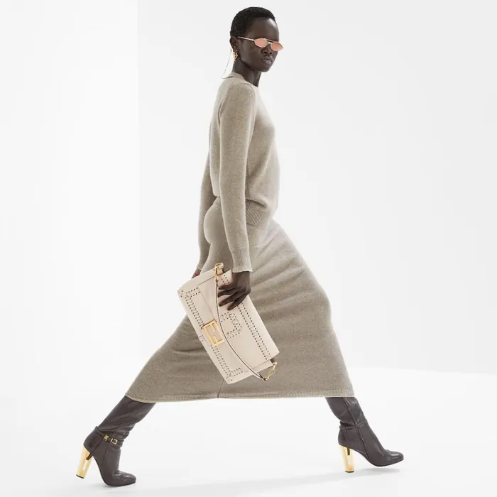 Woman Beige Cashmere Pullover Beige Fendi Knitwear