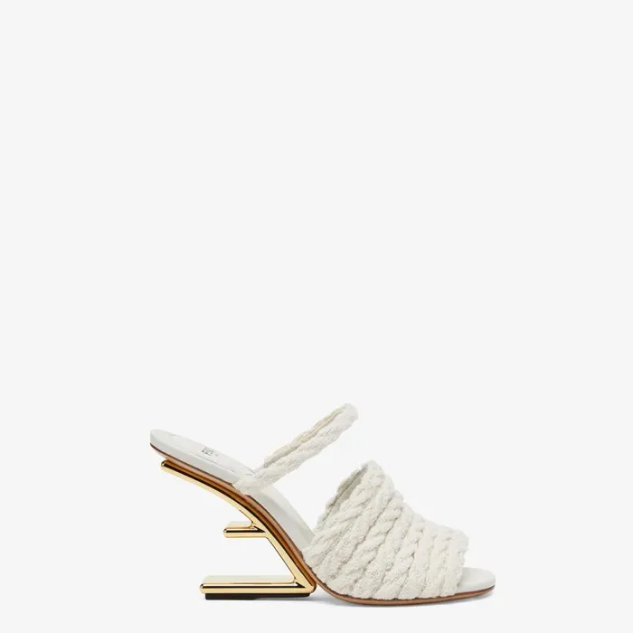 Woman Beige Fabric HighHeeled Sandals Beige Fendi Fendi First