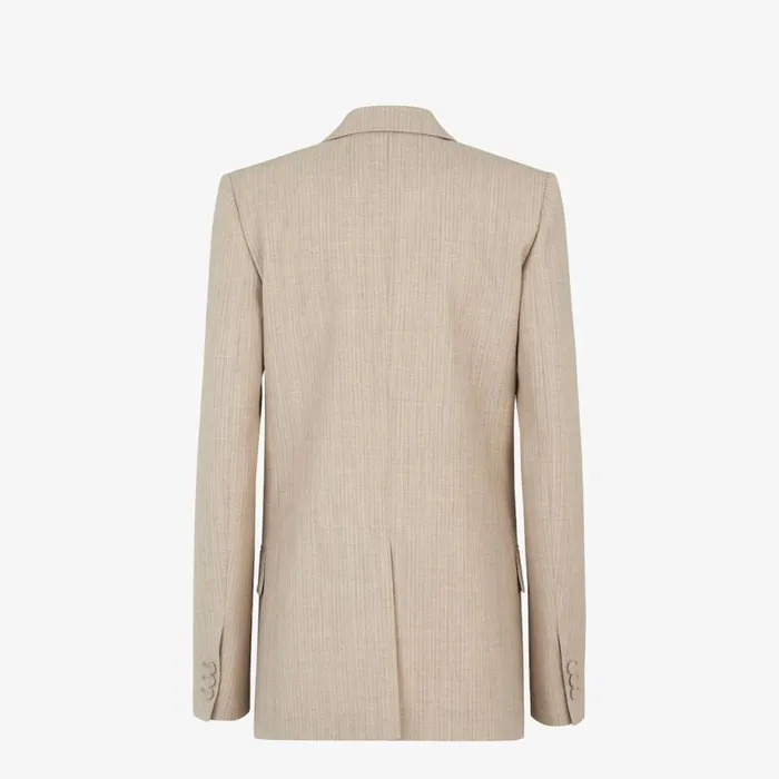 Woman Beige Flannel Blazer Beige Fendi Jackets