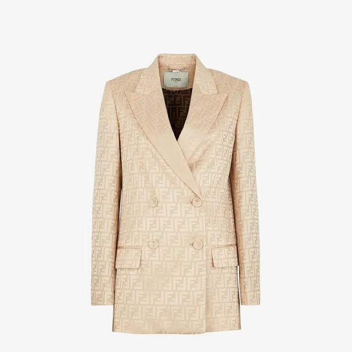 Woman Beige Silk Blazer Beige Fendi Jackets