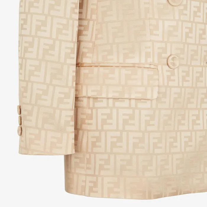 Woman Beige Silk Blazer Beige Fendi Jackets