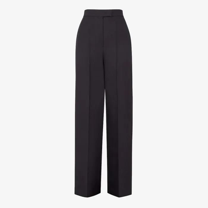 Woman Black Grain De Poudre Trousers Black Fendi Pants and Shorts