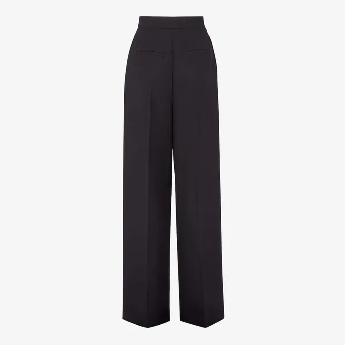 Woman Black Grain De Poudre Trousers Black Fendi Pants and Shorts