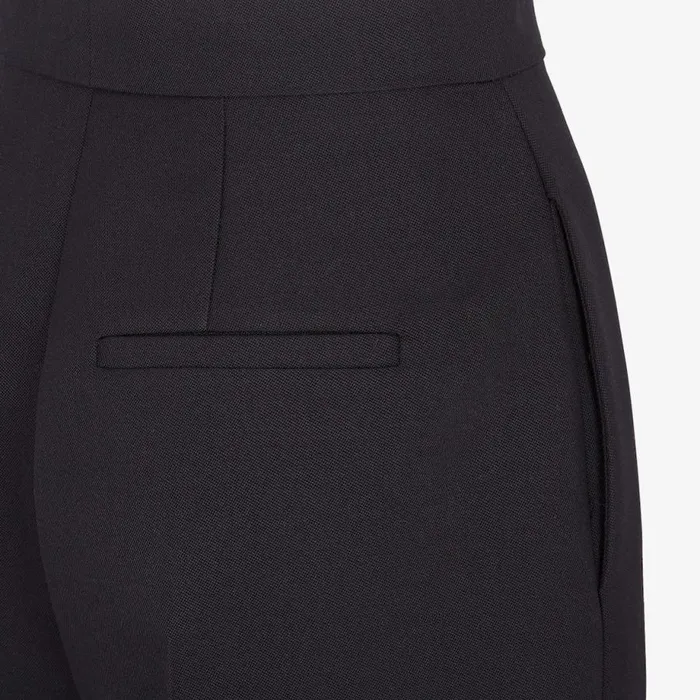 Woman Black Grain De Poudre Trousers Black Fendi Pants and Shorts