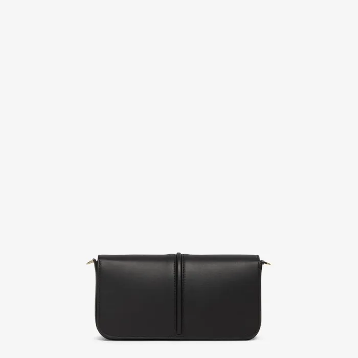 Woman Black Leather Wallet Black Fendi Wallets On Chain