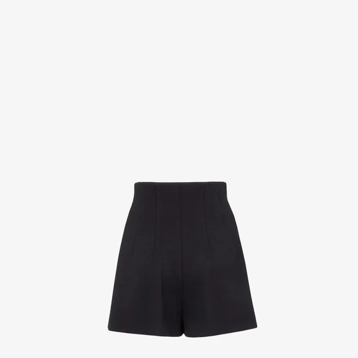 Woman Black Piqu Shorts Black Fendi Pants and Shorts