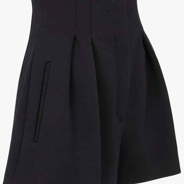 Woman Black Piqu Shorts Black Fendi Pants and Shorts