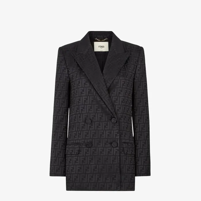 Woman Black Silk Jacket Black Fendi Jackets