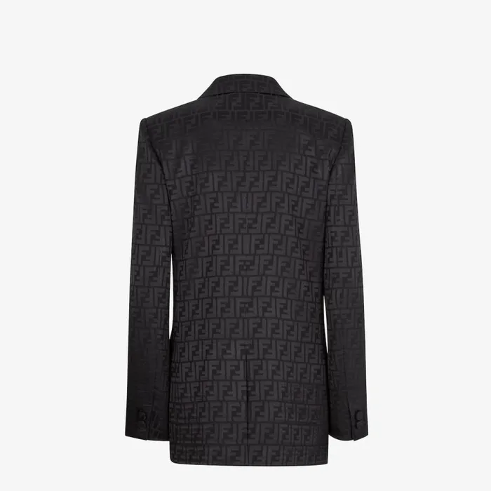 Woman Black Silk Jacket Black Fendi Jackets