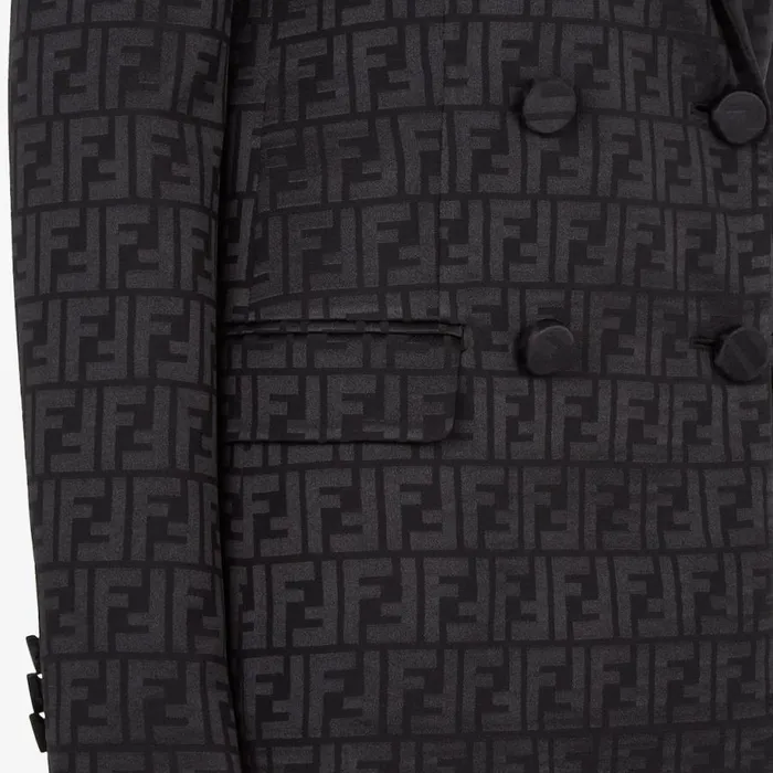 Woman Black Silk Jacket Black Fendi Jackets