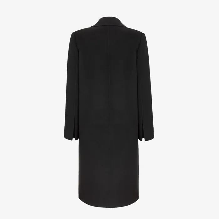 Woman Black Wool Coat Black Fendi Coats and Outerwear