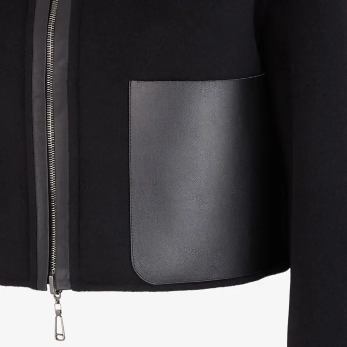 Woman Black Wool Jacket Black Fendi Coats and Outerwear