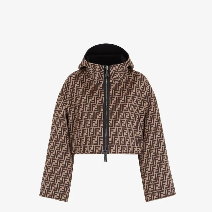 Woman Black Wool Jacket Black Fendi Coats and Outerwear