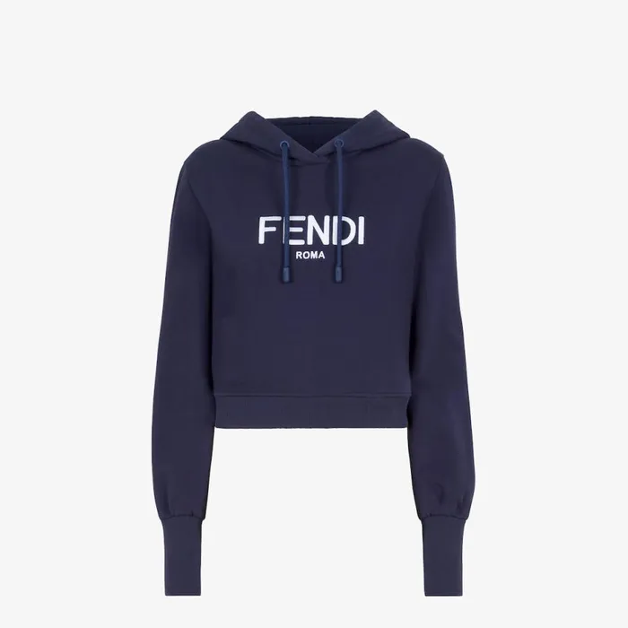 Woman Blue Jersey Sweatshirt Blue Fendi Tshirts and Sweatshirts