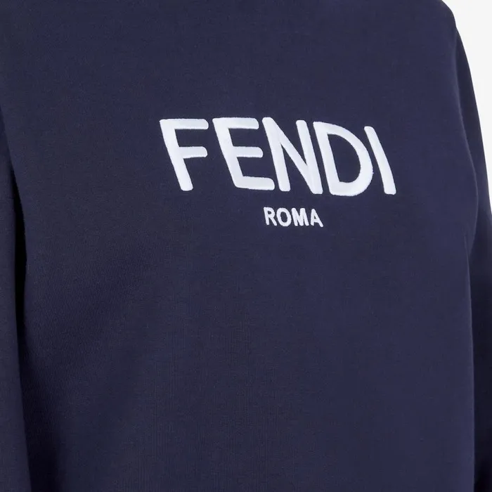 Woman Blue Jersey Sweatshirt Blue Fendi Tshirts and Sweatshirts